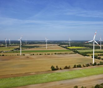 Windpark in Buchholz, Niedersachsen.