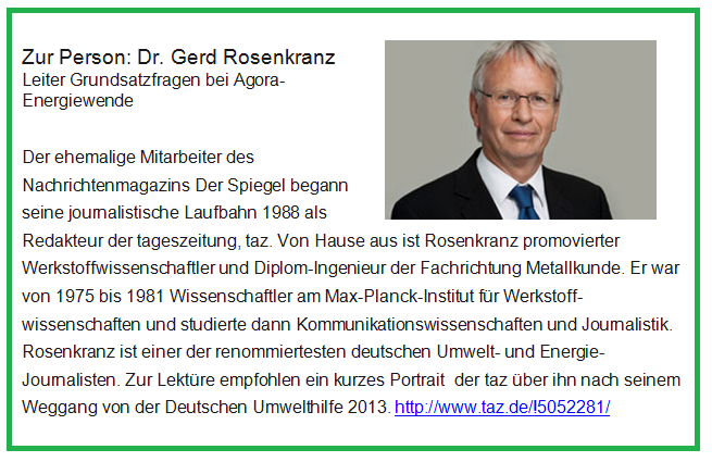 Dr. Gerd Rosenkranz gehört zu den renommiertesten deutschen Umweltjournalisten. 