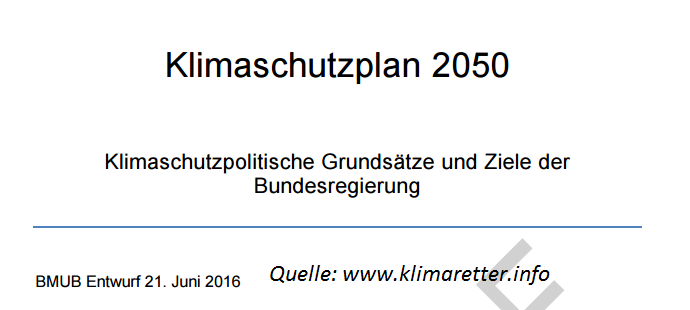 Der Entwurf des Klimaschutzplans 2050 steht bei Klimaretter.info zum Download bereit.