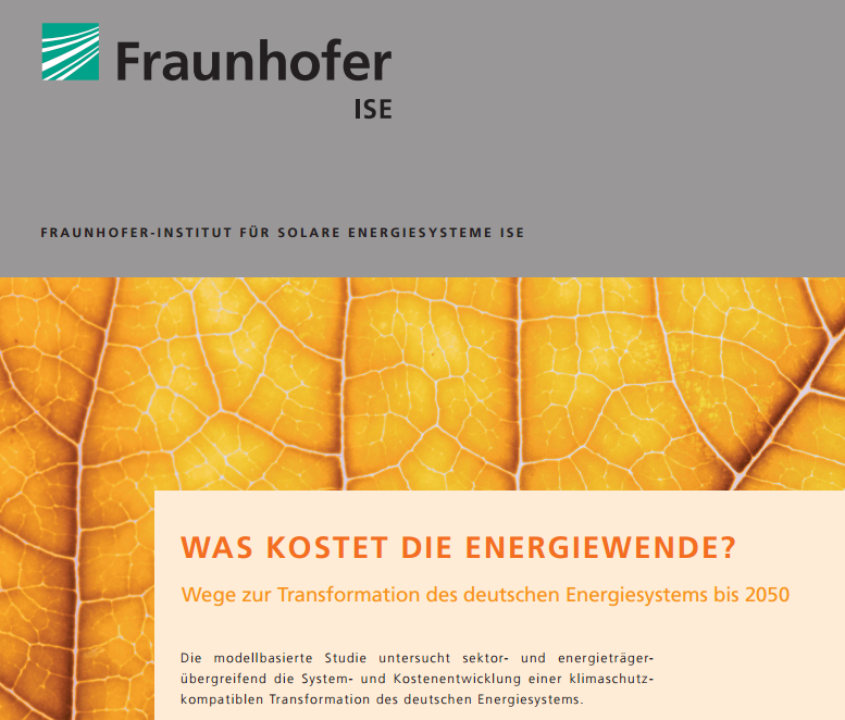 Must-have-Produkt Energiewende, Untersuchung Fraunhofer ISE